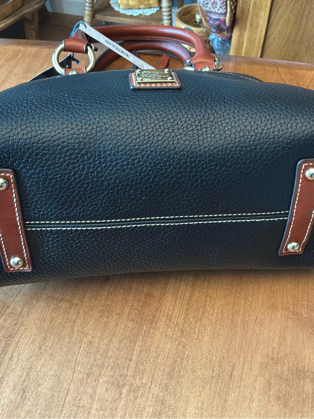 Dooney & Bourke Black and Brown Pebble Cameron Satchel - Picture 5 of 16